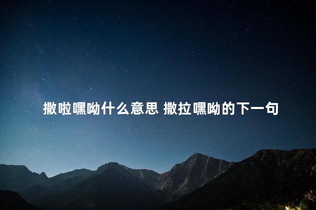 撒啦嘿呦什么意思 撒拉嘿呦的下一句